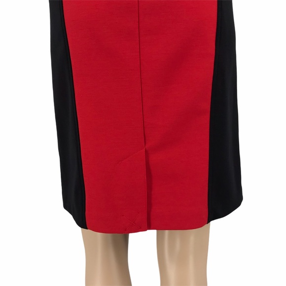 Nicole Miller pencil skirt L red black color block mini above knee - Picture 6 of 10
